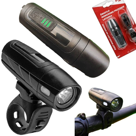 Lampka Rowerowa LED Na Kierownicę Akumulatorowa USB 1300mAh Czujnik Sensor