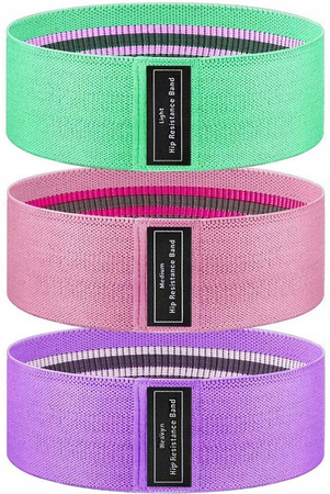 ZESTAW 3 GUMY OPOROWE TAŚMY MATERIAŁOWE DO ĆWICZEŃ