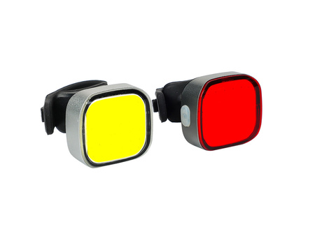 Zestaw Lampek Rowerowych 2K COB LED Przód + Tył Ładowane przez USB