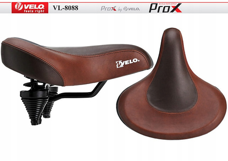 VELO VL8088 SIODEŁKO ROWEROWE SZEROKIE KANAPA BRĄZ