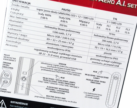 PROX AERO AI ZESTAW LAMPEK Z KLAKSONEM + CZUJNIK