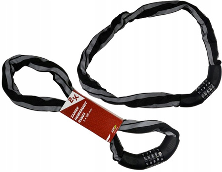 K2 Zapięcie rowerowe szyfr łańcuch 900x6mm ODBLASK