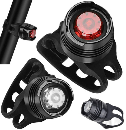 Zestaw Lampek Rowerowych Baryłki alu P+T Komplet