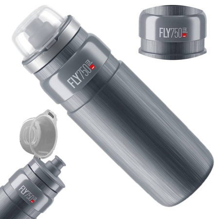 Bidon ELITE FLY MTB TEX Szary Logo 750ml SUPER LEKKI 85 gram