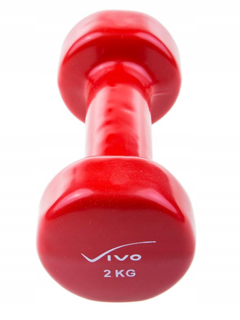 VIVO HANTELKI HANTEL CIĘŻAREK 2 KG CZERWONY