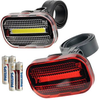 Zestaw Lampek Rowerowych 2K COB LED Przód + Tył
