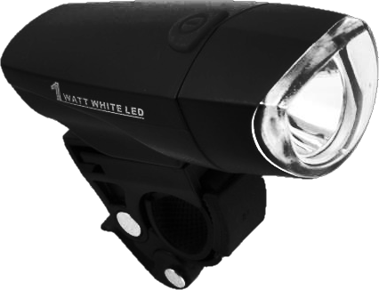 LATARKA LAMPKA ROWEROWA PRZEDNIA LED MOCNA 1W JASNA REFLEKTOR + BATERIE