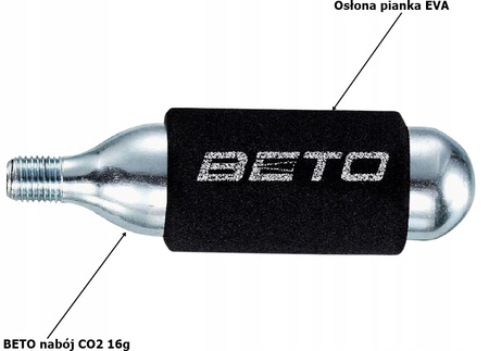 BETO NABÓJ CO2 16 GRAM Z GWINTEM DO POMPKI +OSŁONA