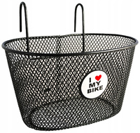 Kosz Rowerowy Dziecięcy zawieszany I LOVE MY BIKE Czarny Siatkowy