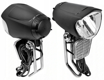LAMPA ROWEROWA PRZEDNIA NA DYNAMO LED ON/OFF 70LUX