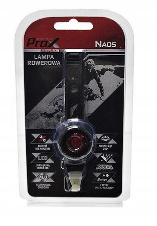 PROX NAOS Lampka rowerowa tylna baryłka alu