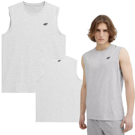 MĘSKA KOSZULKA 4F BEZ RĘKAWÓW TANK TOP BASIC PODKOSZULEK SZARA XL