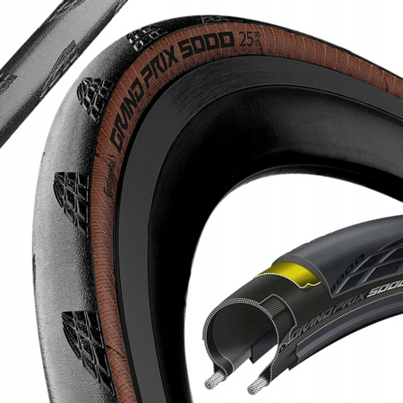 Opona 700x25c Continental Grand Prix 5000 BRĄZ BOK