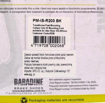 ADAPTER DO HAMULCA TARCZOWEGO PM-IS 203R BARADINE
