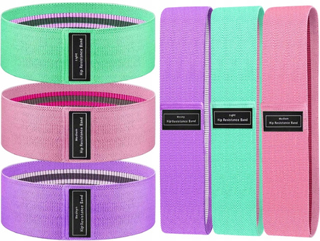 ZESTAW 3 GUMY OPOROWE TAŚMY MATERIAŁOWE DO ĆWICZEŃ