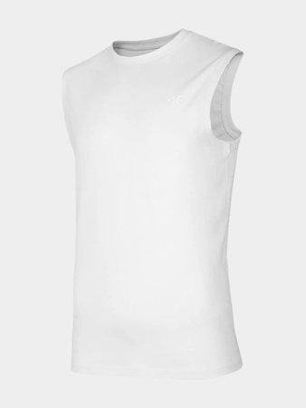MĘSKA KOSZULKA 4F BEZ RĘKAWÓW TANK TOP BASIC PODKOSZULEK BIAŁA XL