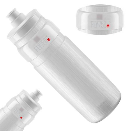Bidon ELITE FLY TEX Przezroczysty Szare Logo 750ml SUPER LEKKI BPA FREE