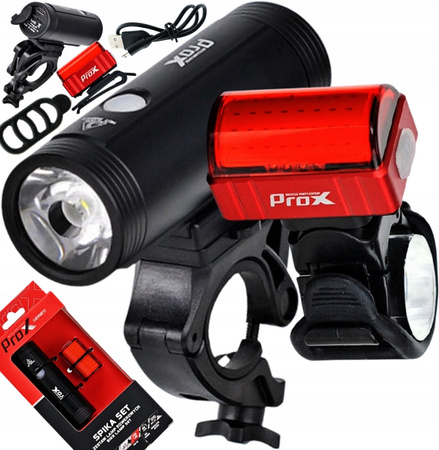 PROX SPIKA + ZETA S Lampki rowerowe 1100/80 LM USB
