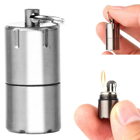 KRZESIWO MINI ZAPALNICZKA BENZYNOWA BRELOK SURVIVAL