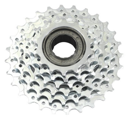 SUNRACE WOLNOBIEG 5-RZĘDOWY 14-28 ZĘBÓW 416g SREBRNY