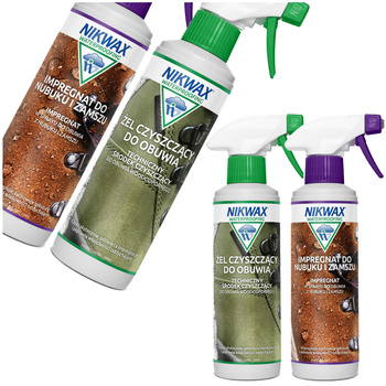 Nikwax Zestaw Do Czyszczenia Butow Z Zamszu i Nubuku 2x300ml Żel+Impregnat