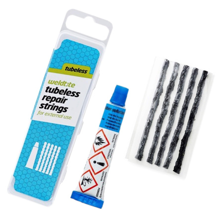 Zestaw Naprawczy Bezdętkowych 5 Wkładów + Klej WELDTITE TUBELESS REPAIR KIT