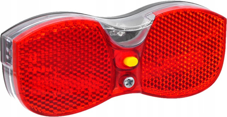 Lampka rowerowa LED na bagażnik z odblaskiem bater