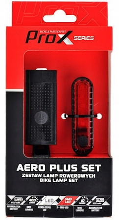 Zestaw Lampek PROX AERO Przód 400Lm + Tył 10Lm USB