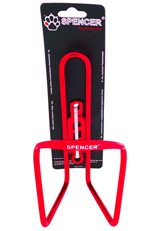 KOSZYK UCHWYT ROWEROWY NA BUTELKĘ UCHWYT NA BIDON ALUMINIOWY CZERWONY SPENCER