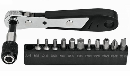 Multitool PROX Zestaw Kluczy Rowerowych GRZECHOTKA KIESZONKOWA 110MM KIT-17