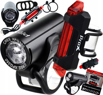 Zestaw Lampek PROX PICTOR PRZÓD + TYŁ 350 lm USB