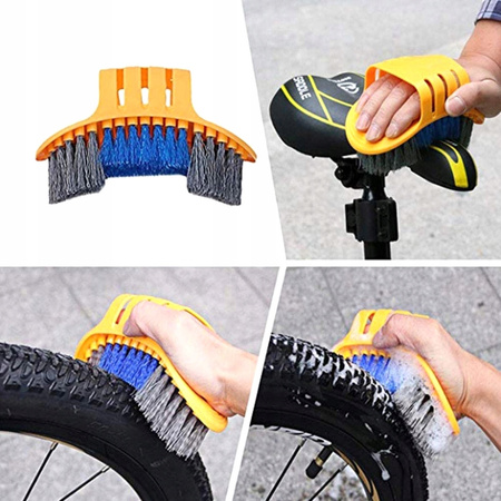 ZESTAW 6 SZCZOTEK DO CZYSZCZENIA ROWERU Z RĘKAWICĄ