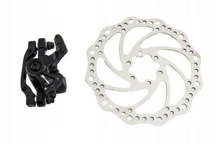 HAMULEC TARCZOWY MECHANICZNY TYŁ + TARCZA 160