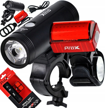 PROX SPIKA + ZETA S Lampki rowerowe 1100/80 LM USB
