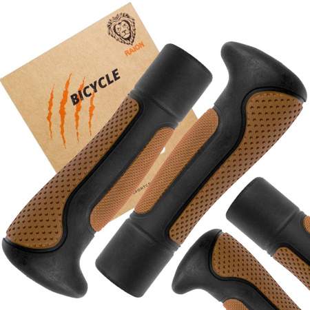 CHWYTY GRIPY ROWEROWE RĄCZKI KIEROWNICY ERGONOMICZNE RAION ANAAKI 138/108mm