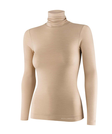 WEŁNIANA DAMSKA BLUZKA GOLF BRUBECK COMFORT MERINO XL