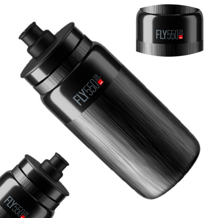 Bidon ELITE FLY TEX Czarny Szare Logo 550ml SUPER LEKKI 54 gram
