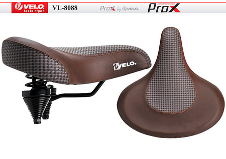 VELO VL8088 SIODEŁKO ROWEROWE SZEROKIE KANAPA BRĄZ