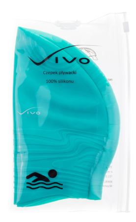 Czepek Pływacki Sylikonowy Basen Turkus 3D VIVO
