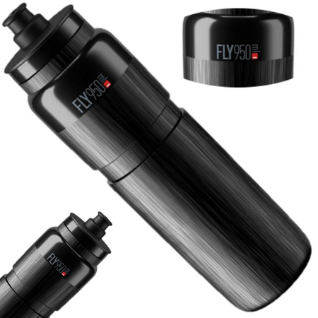 Bidon ELITE FLY TEX Czarny Szare Logo 950ml SUPER LEKKI BPA FREE