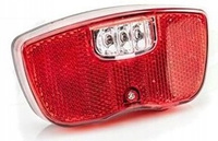 2K Lampka rowerowa LED na bagażnik z odblaskiem AA