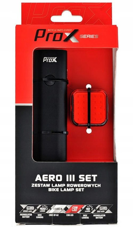 Zestaw Lampek PROX AERO Przód 400Lm + Tył 30Lm USB