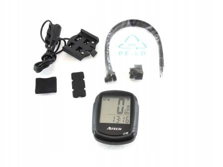 LICZNIK ROWEROWY 16 FUNKCJI ATECH PRZEWODOWY