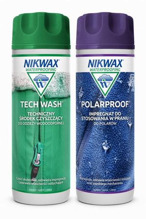 NIKWAX Zestaw 2x300ml Tech Wash Polar Proof Impregnat Do Polaru Fleece