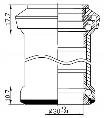 NECO H867 czarne STERY AHEAD 1-1/8”x34x30 ALU