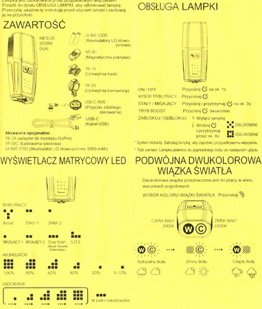 MOON METEOR STORM DUAL lampka rowerowa 1300 lm FOG