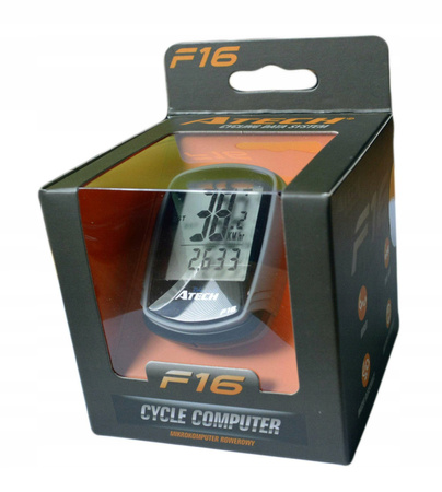 LICZNIK ROWEROWY 16 FUNKCJI ATECH PRZEWODOWY