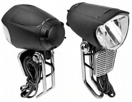 LAMPA ROWEROWA PRZEDNIA NA DYNAMO LED ON/OFF 70LUX