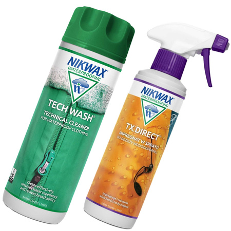 NIKWAX Zestaw 2x300ml Tech Wash TX.Direct SPRAY Impregnat Gore-Tex Membrana