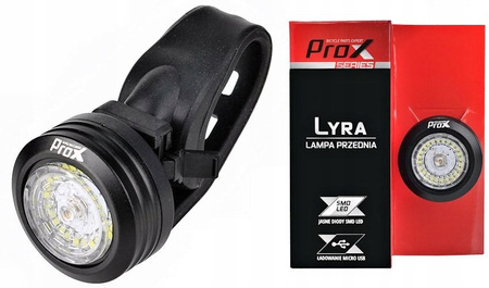PROX LYRA LAMPKA ROWEROWA USB PRZÓD 30lm SMD LED